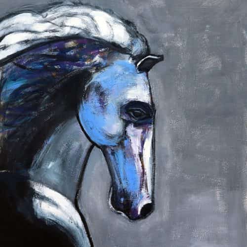 James Koskinas Stallion with Purple 52 X 48 acrylic canvas