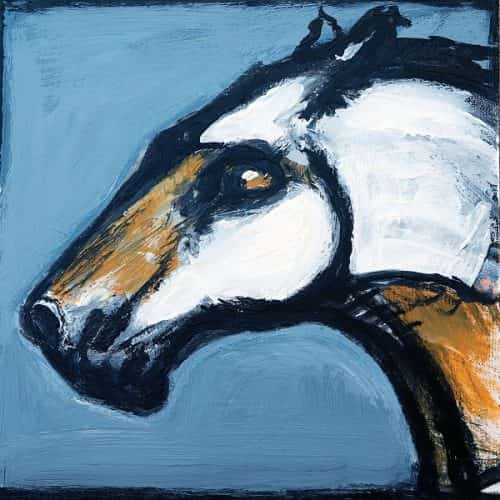 Horse Running 12 X 12 acrylic panel