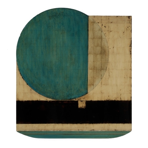 Marco Logsdon. Circle out 2. Oil Tar Resin on Reclaimed Panel. 30 by 34 inches 1